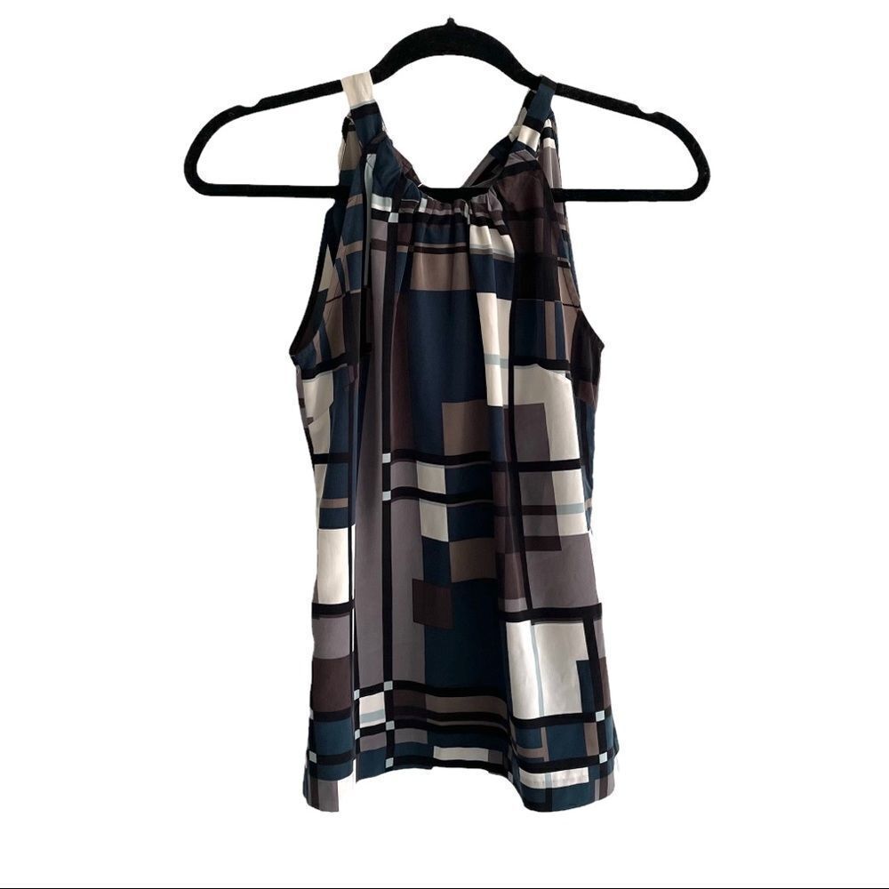 BANANA REPUBLIC Sleeveless Halter Tie Back Sleeveless Blouse Print XXSP